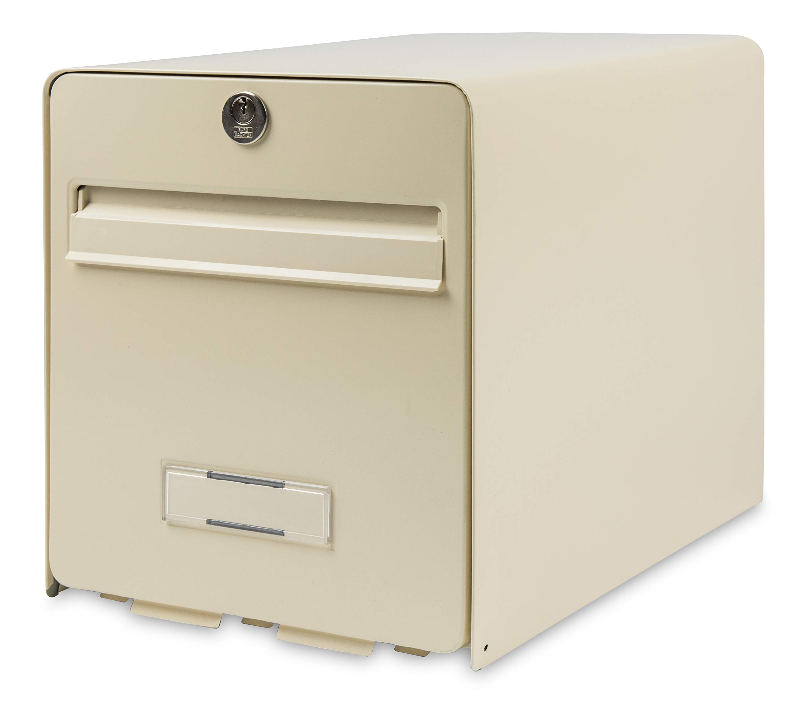 BURG-WÄCHTER Boîte aux Lettres Agréée La Poste, 2 Portes, 502 BE C FAVOR, Beige, en Acier Galvanisé, Avec Porte à Ouverture Totale et Stop-Courrier (Porte bloquée à 120°)