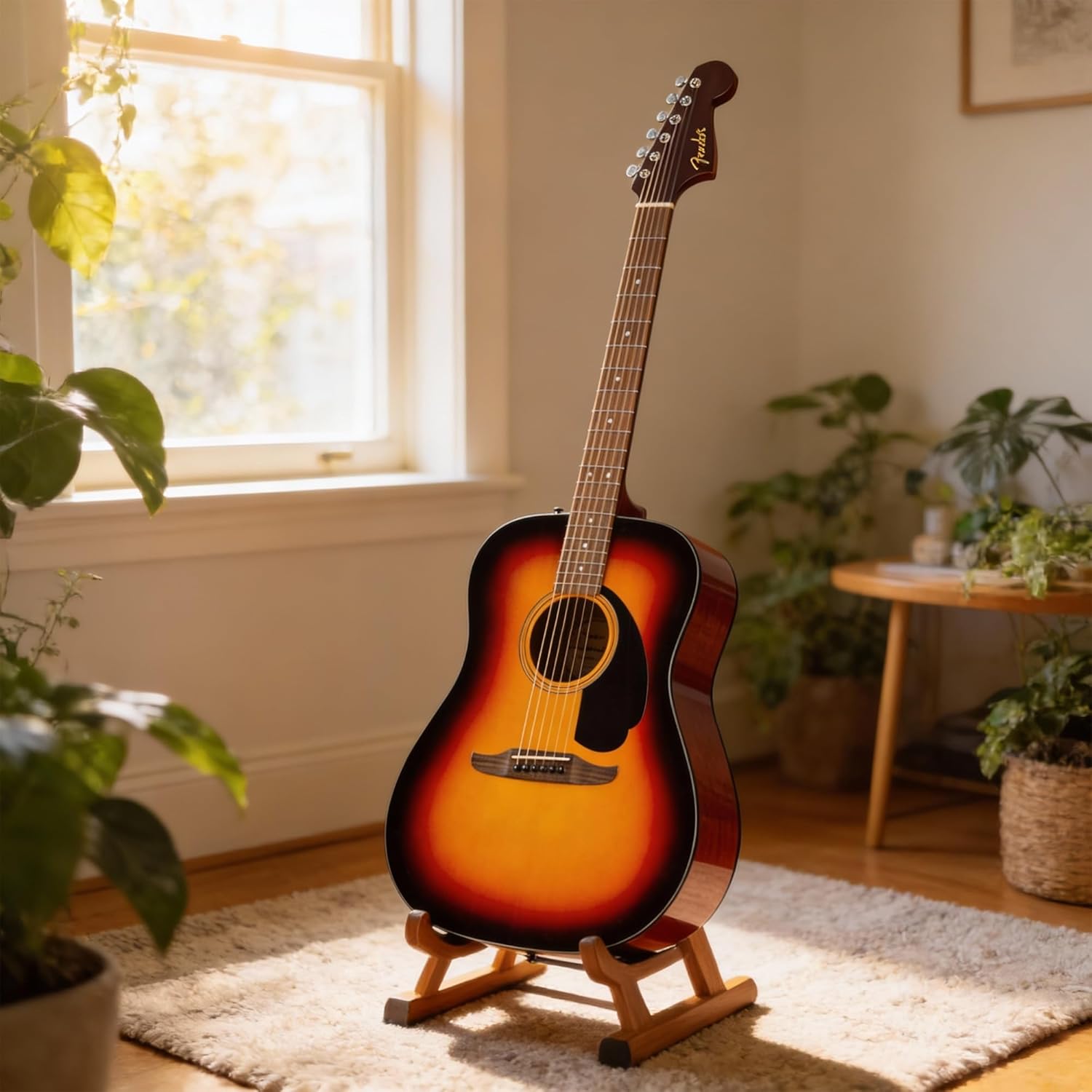 Fender California Standard Redondo Acoustic Guitar - 3-Color Sunburst Bundle with Gig Bag, Tuner, Strap, Strings, Picks, and Austin Bazaar Instructional DVD