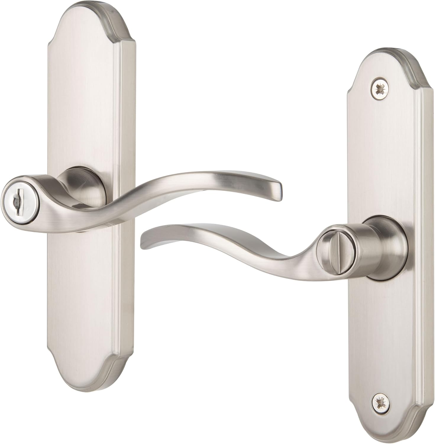 Wright Products Serenade Mortise Lever Set with Built-in Keyed Deadbolt, Satin Nickel – Fits Wood Core & Storm Doors, Reversible Handle, Security Lock with 2 Keys