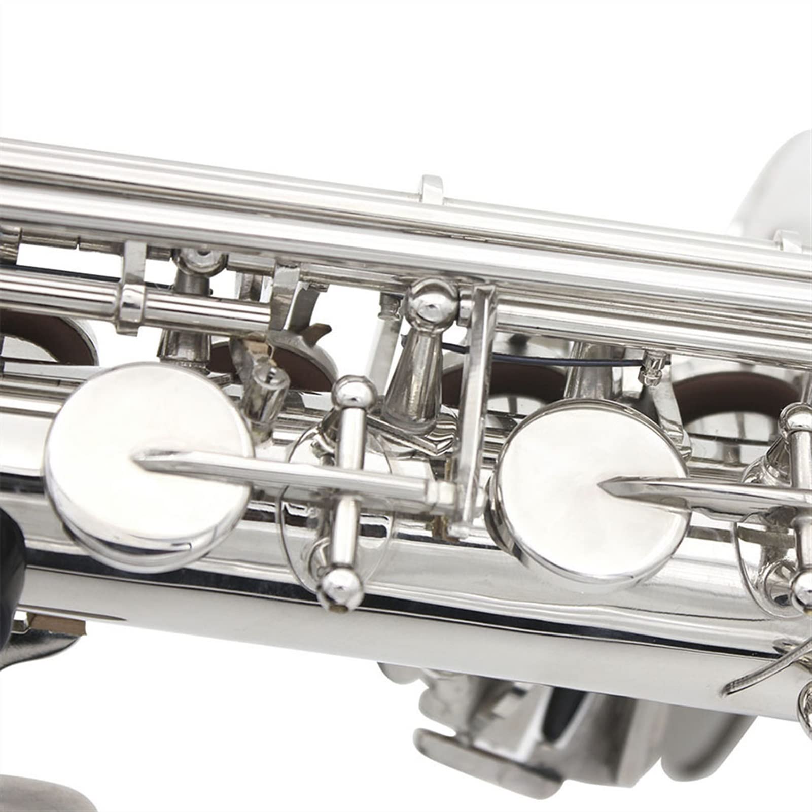 Sax Principianti Kit Sax Contralto in MIB Ottone Placcato Argento Strumento a fiato Professionale Mi Sax Piatto con Cinturino in Custodia Strumento Musicale Strumento a fiato