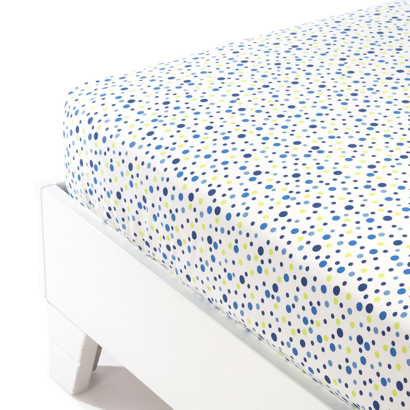 Caleffi Polka Dot Bottom Sheet, Cotton, Blue, Single