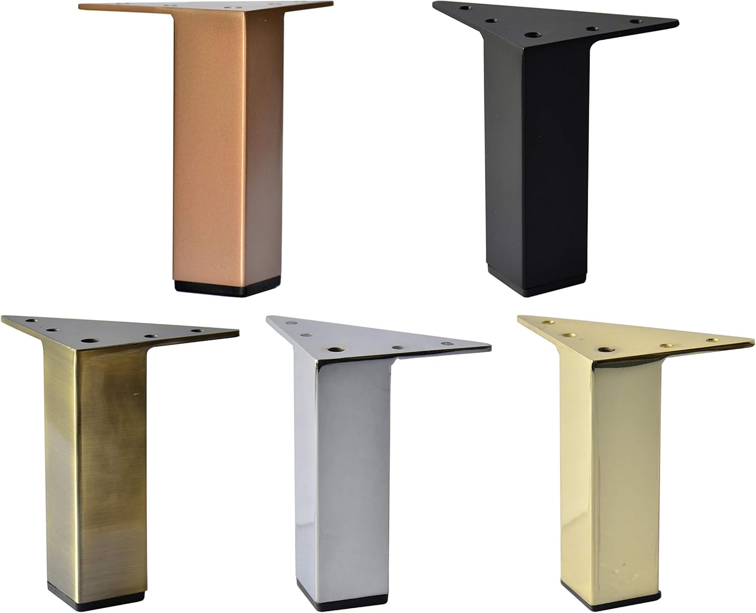 60% Off Discount Alpha Furnishings Shiny Brass, Chrome, Satin Nickle Finish 5 Inch 5 Square Metal Legs, Set of 4pc, DIY (Chrome) Super Sale 🛒 Alpha Furnishings Shiny Brass, Chrome, Satin Nickle Finish 5 Inch 5 Square Metal Legs, Set of 4pc, DIY (Chrome)