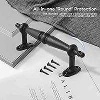 Vista 3 de EaseLife Manija de puerta de granero de 9 pulgadas, agarre de aluminio negro rústico, manijas de puerta, fácil instalación, paquete de 2