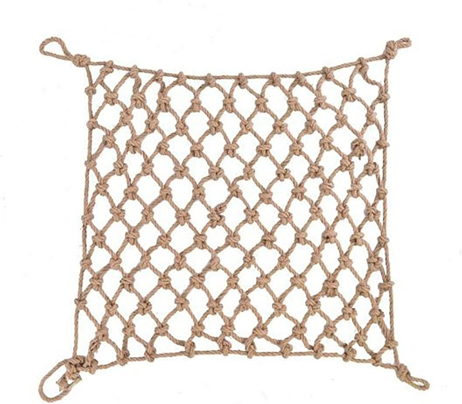 Children's Safety Anti Fall Fence Net Hand Woven Thick Jute Hemp Rope Durable Uniform Mesh for Pets & Plants Customizable Playground Hammock (8mm x 12cm 2x2m)