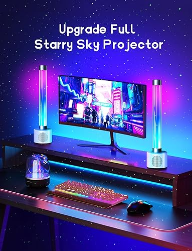 Miniatura 5 de LUNALE Barra de luz RGB, altavoz estrellado y de alta fidelidad Luz LED para juegos 16.8 millones de colores Barra de luces LED de sincronización de