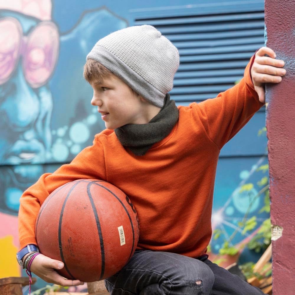 Ecoable Kids Merino Wool Beanie Hat: Warm Thermal Winter Knitted Unisex Cap for Boys & Girls