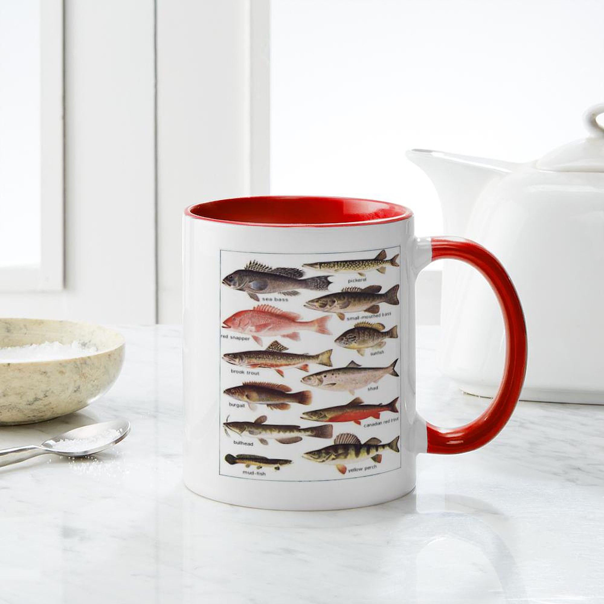 CafePress Believe In Fishing Mug – 11 Oz Ceramic Coffee Mug | Lead-Free Print, Dishwasher Safe