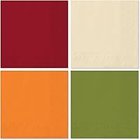 Vista 8 de Whaline Paquete de 80 servilletas de papel de otoño de Acción de Gracias de 6.5 x 6.5 pulgadas, servilletas de cena desechables de color otoño