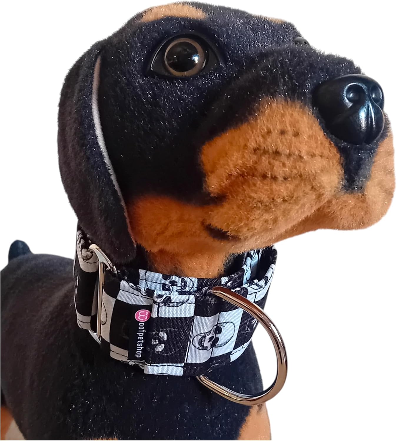 Woofpetshop® Martingale Collar, Collar for Small, Medium, Large, Ideal Greyhound and Podenco Dog Collar (5 cm - Size S (34~44 cm), Paws Blacks) image 4