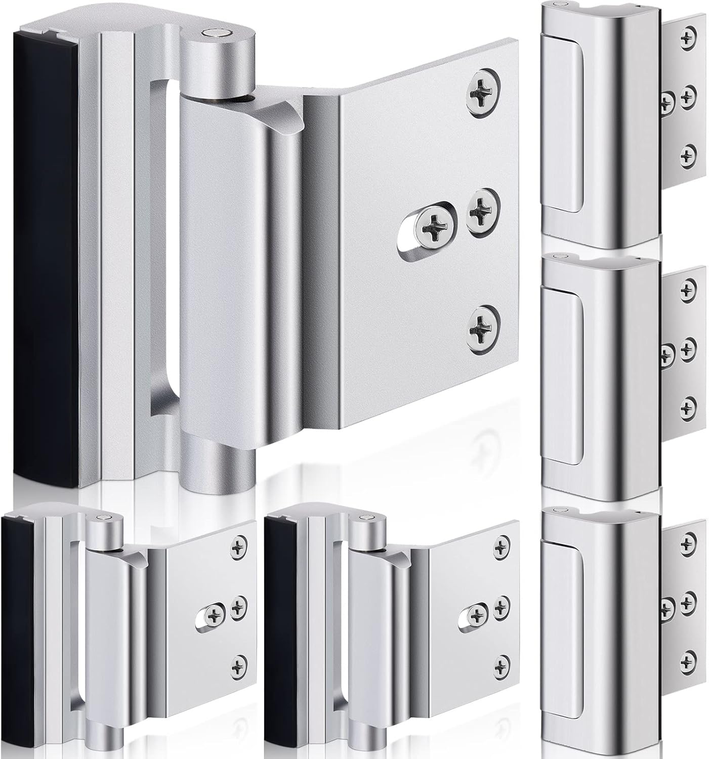 6 Pack Home Security Door Lock Reinforcement with 48 Pcs Screws Child Proof Door Locks for Inside Upgrade Lock to Defend Your Home(White)