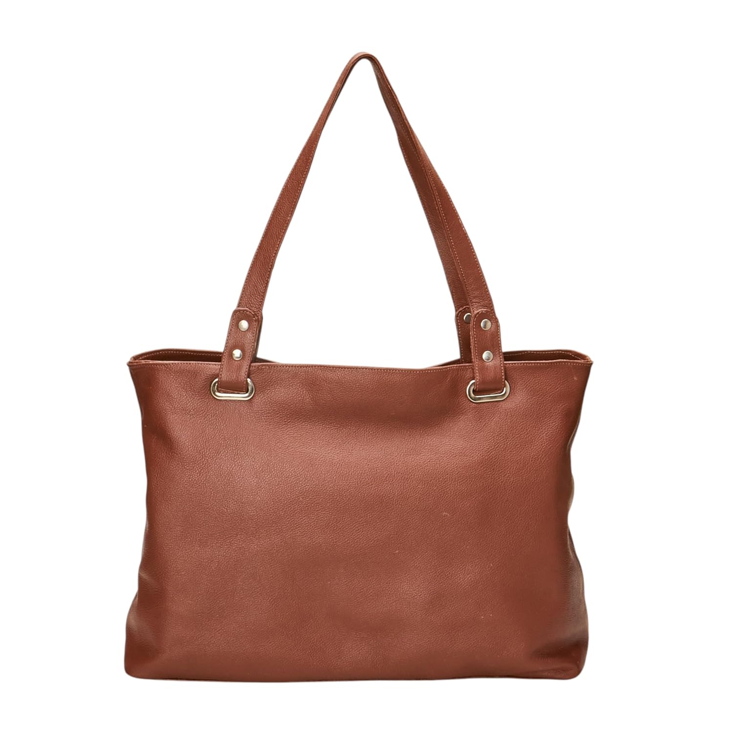 Bolsa Sacola Feminina Alça de Ombro Grande Couro Bovino Legítimo Com Bolso Invisivel Marrom