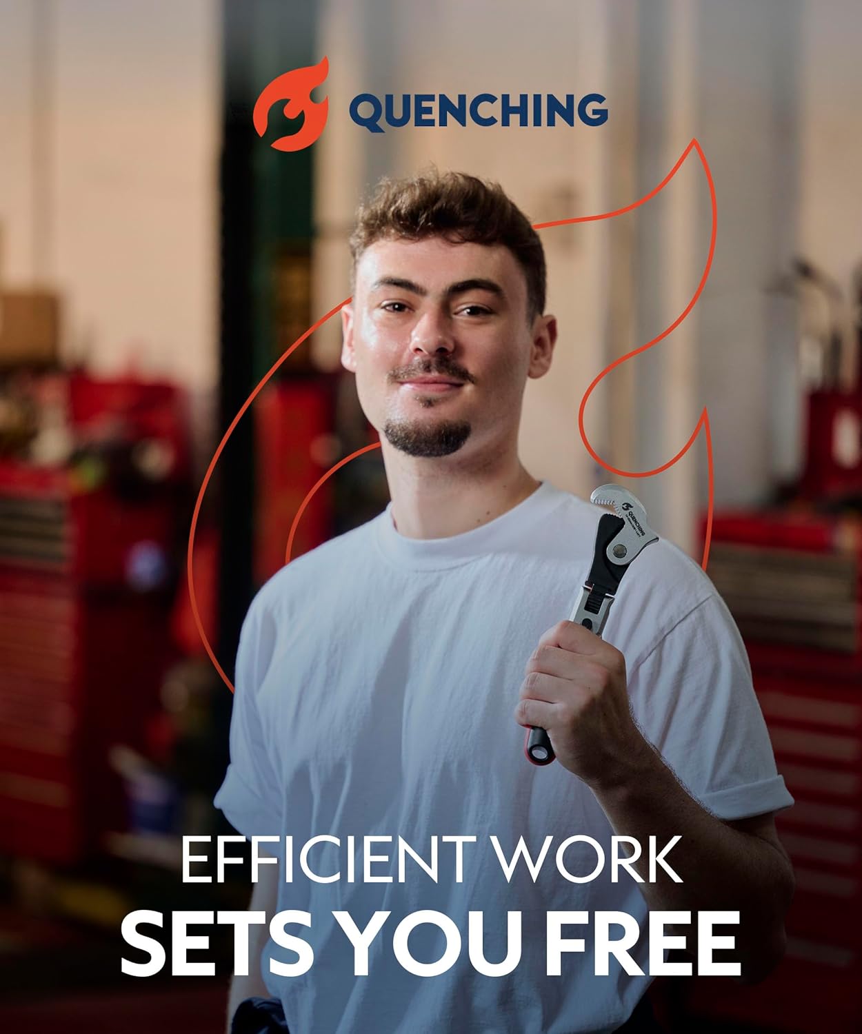 QUENCHING 2-Piece Self-Adjusting Crowfoot Wrench Set, 7.5" (5/16"–11/16", 8–17mm) & 9.5" (9/16"–1-1/4", 14–32mm), Rust Resistant Power Grip, Space-Saving Tool for Car & Home Repairs