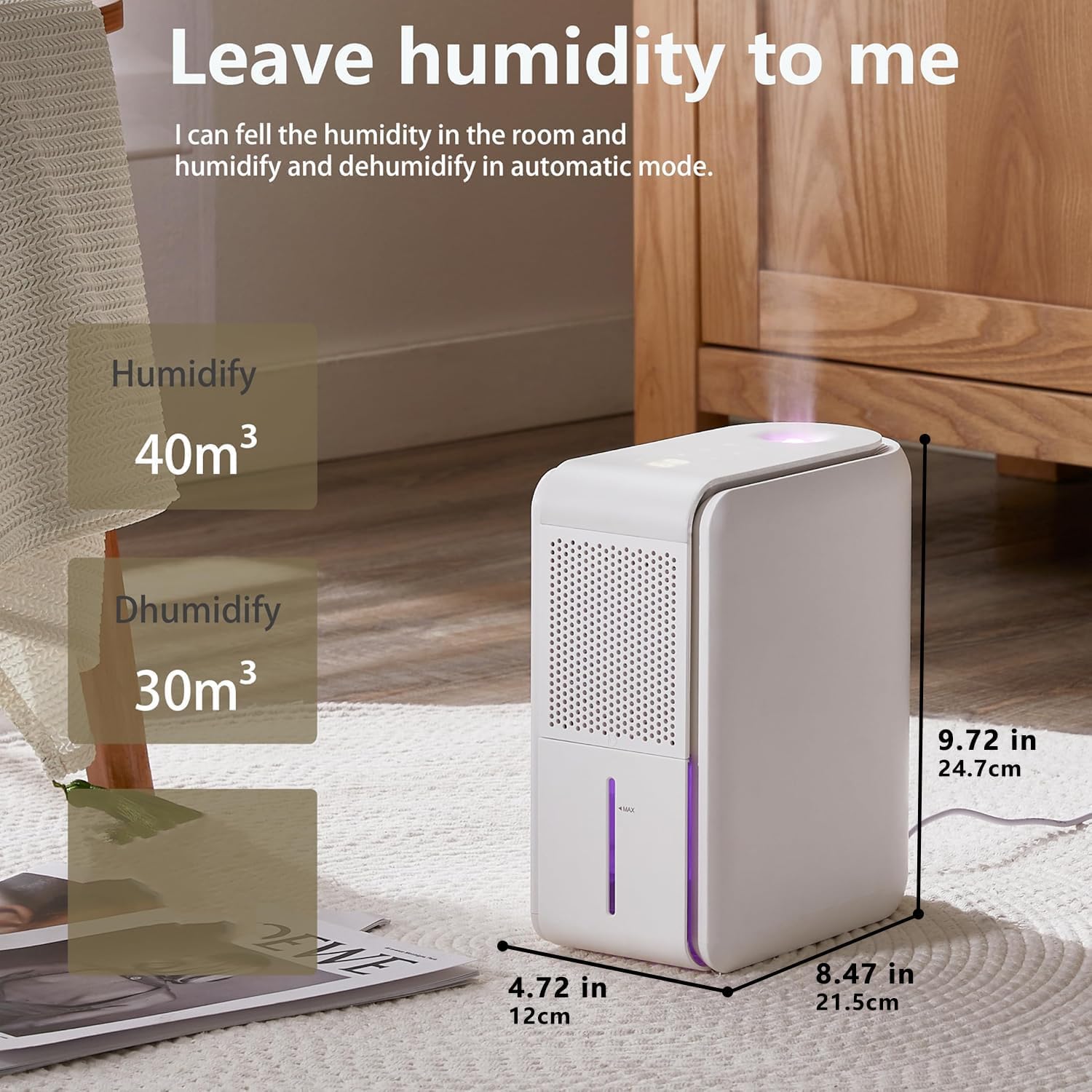 DINZAN 3-in-1 Dehumidifier & Humidifier Combo -9