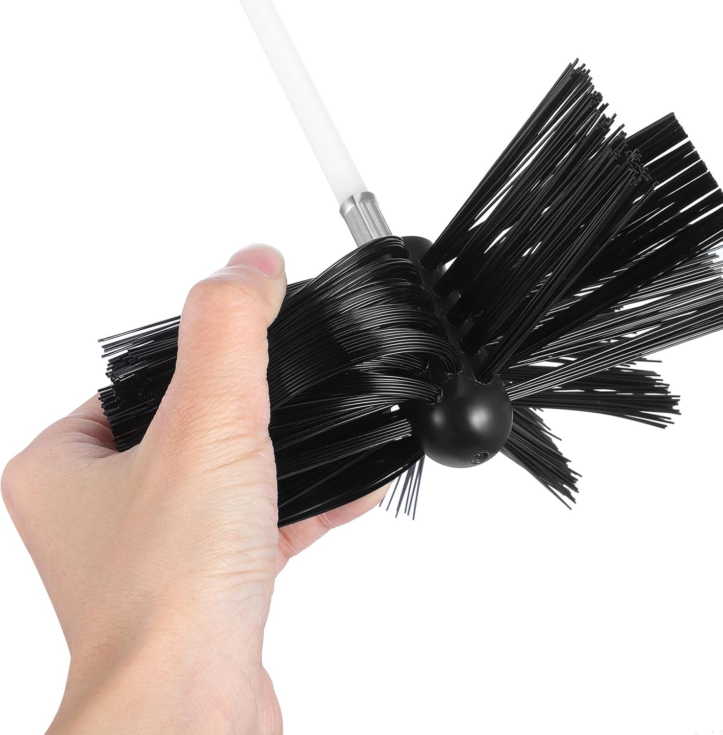 NUOBESTY Chimney Brush Kit Fireplace Cleaning Brush Set with Flexible Rods 15", 41", 100", 150" Lengths Hexagonal Rods and Tape for Stove Pipe and Flue Maintenance