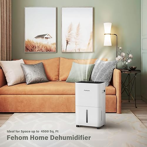 Miniatura 7 de Fehom Deshumidificador de 4500 pies cuadrados para el hogar y sótanos con drenaje automático o manual capacidad de tanque de agua de 055 galones