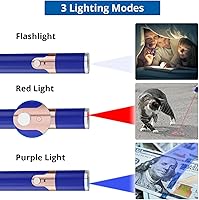 Vista 3 de TBTeek Cat Toys, with Metal Case, 2 Pieces, Rechargeable, 7 Adjustable Patterns, Interactive Kitten Pet Dog Red Dot Chase Light Toy for Cats Fun