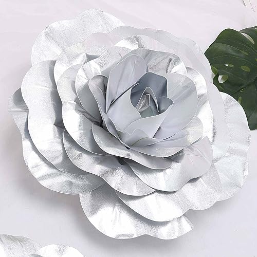 Efavormart - Paquete de 2 rosas grandes de espuma artificial de tacto real dorado de 20 pulgadas