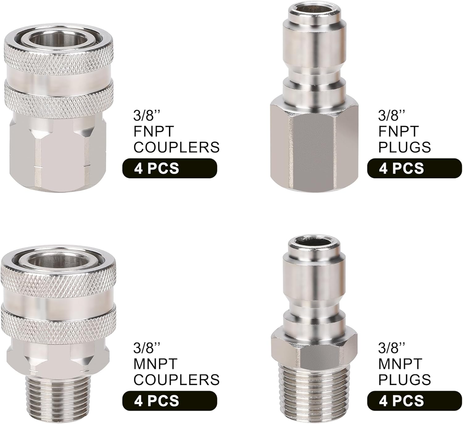 WYNNsky 16PCS 3/8’’ NPT Pressure Washer Quick Connect Fittings Kit