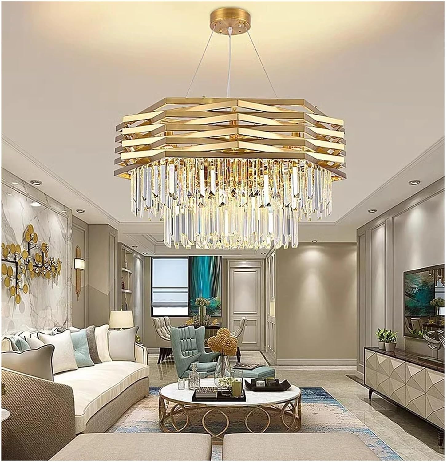 Modern Home Decor Led Lights Pendant Light Lamps for Living Room Led Chandeliers for Dining Room Hanging Light Indoor Lighting,Modern Lighting(100cm)