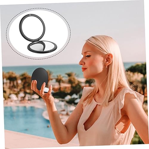 Miniatura 4 de Mini espejo de mano estético de doble cara plegable espejo de maquillaje 10x lupa compacto para bolso elegante y portátil