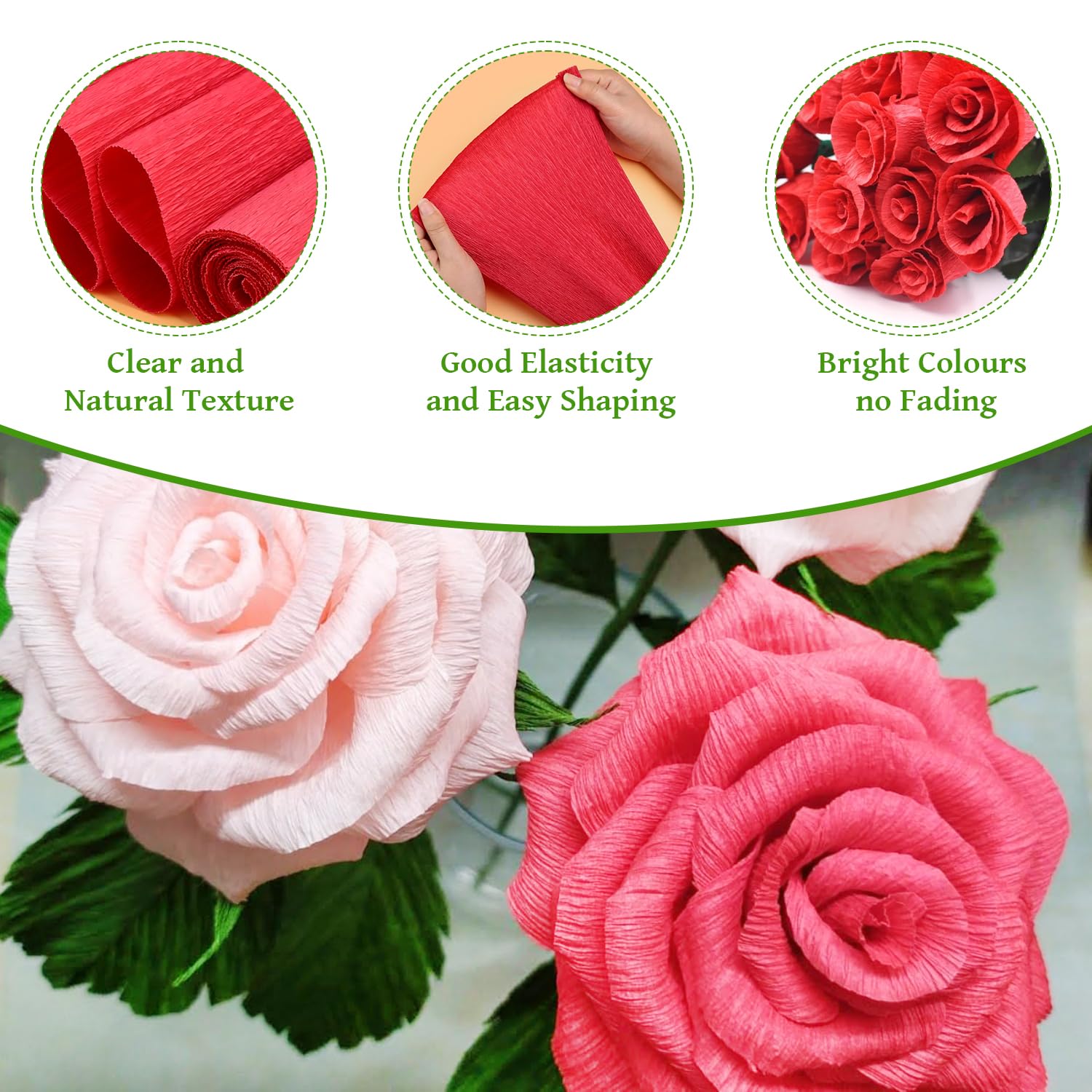 Crêpepapier sets kleurrijk - 5 rollen bloemistenkrêpe 50 cm x 250 cm - natbestendig, niet uitbloedend crêpeband papierrollen in kleurrijke set tuinierscrêpe waterdicht DIY (SET 1