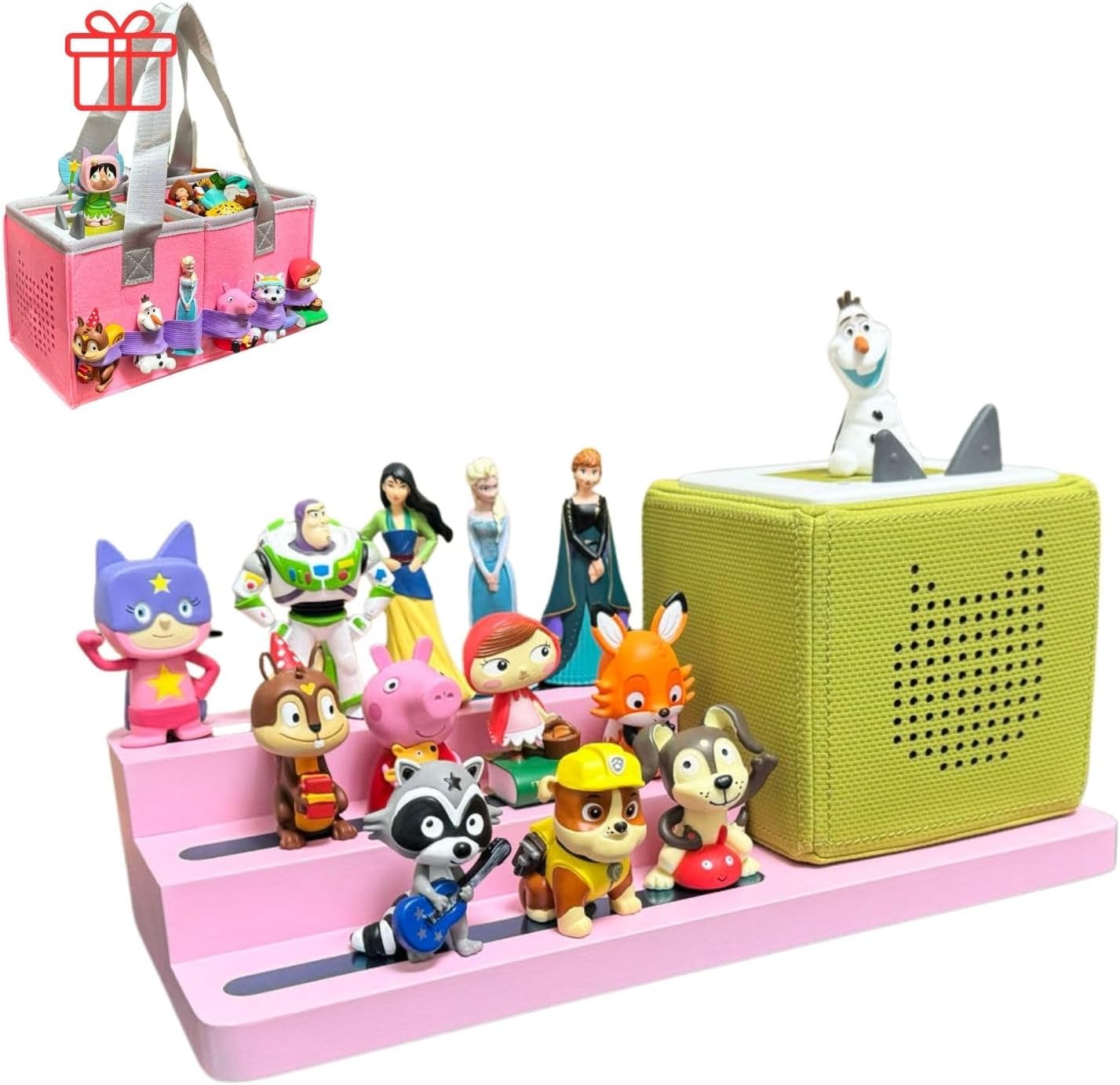 Tonie Shelf for toniebox1 and toniebox2, 4 Tiered Magnetic Display Shelf,Tonie Figure Holder Tonies Stand for Kids Room (4-Tiered)