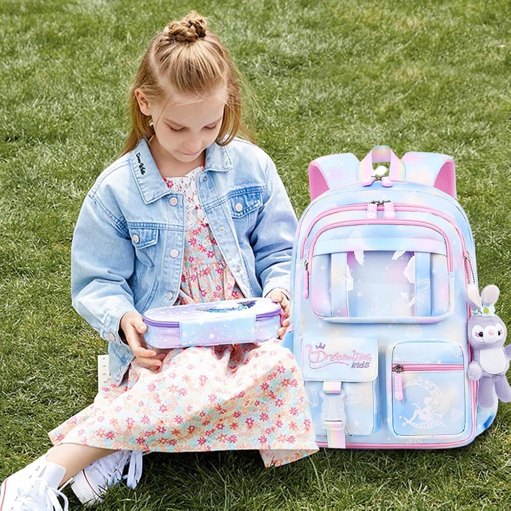 Transer® Zaino Studenti Zaini Per Bambini Unisex Borse Pelle Sintetica Cartella Borsa Scuola Per Media Elementare Bambina Scuola Sacchetti