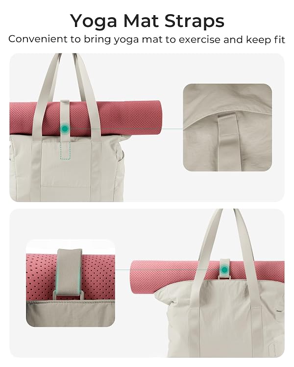 BAGSMART Tote Bag for Women with Zipper, Gym Tote with Compartments, Laptop Work Tote Nurse Dance Yoga Bag for Sport, Travel by BAGSMART - Image 5