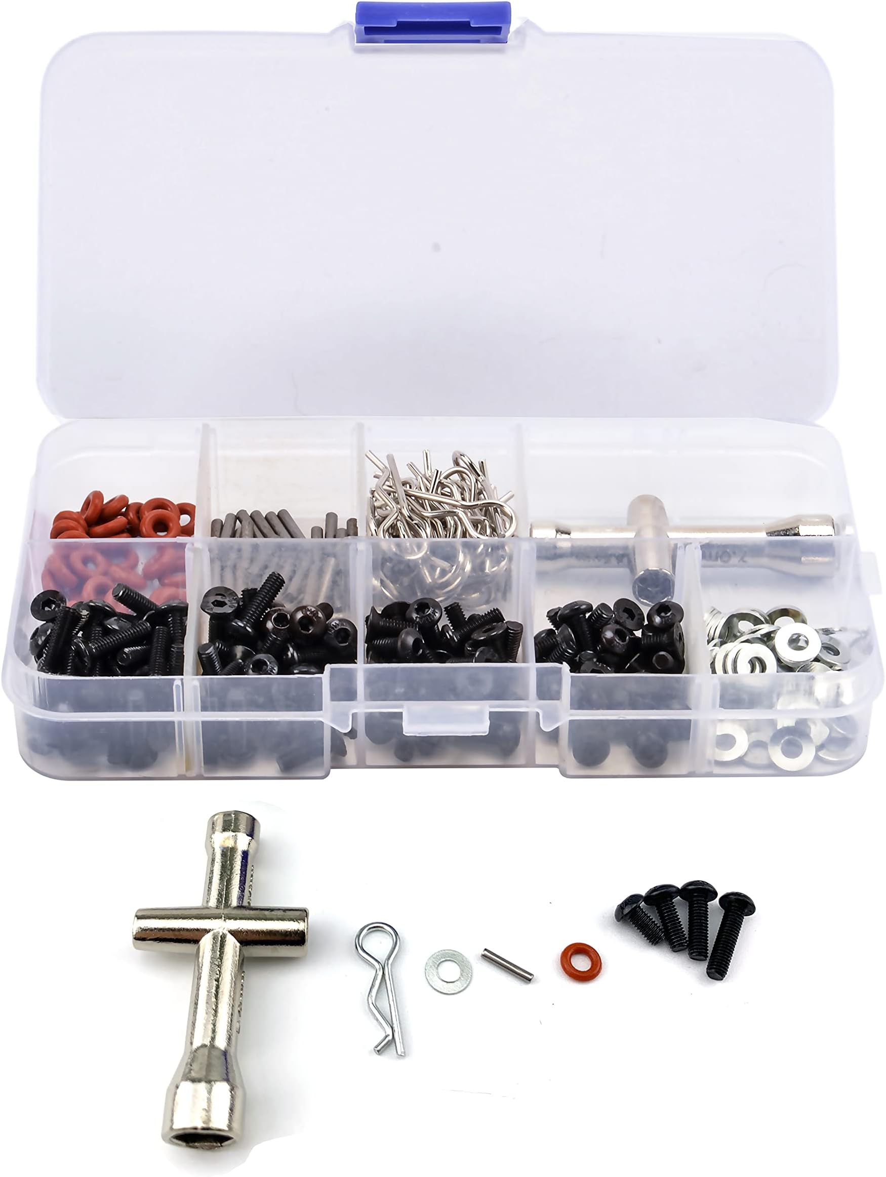 RC Car Screws Kit Body Clips Pins Hardware Fasteners RC Repair Tool Box for 1/10 1:8 Scale Redcat Traxxas HSP HPI Tamiya (270PCS)