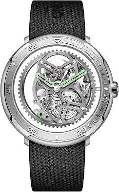 CIGA Design Racing-Inspired Skeleton Automatic Watch Vector 44MM Round Case | Self-Developed Movement, Layered Racing Bezel, Three Case Executions, Open-Work, Sapphire Glass, Fluororubber Strap