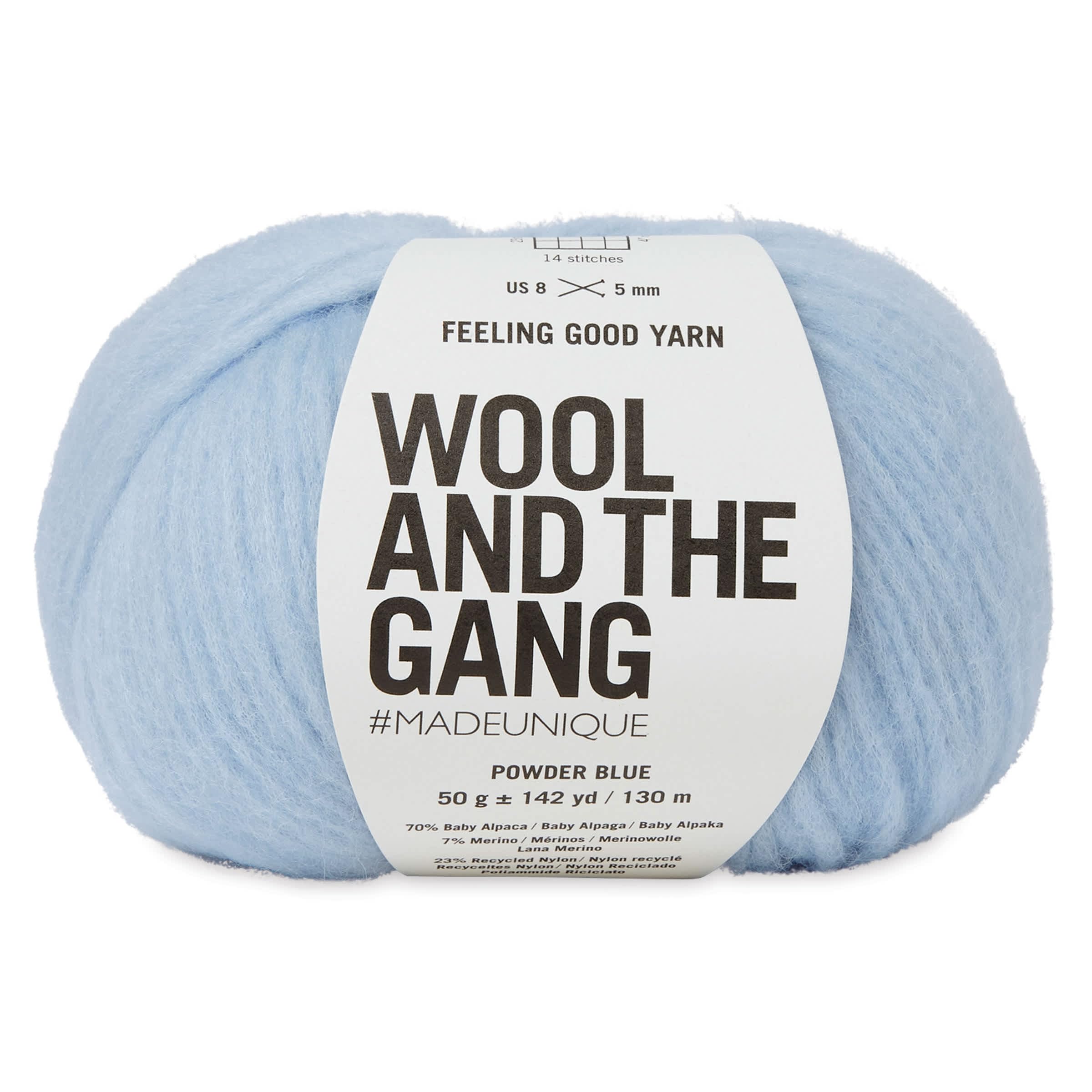Knitting Wool and the Gang Feeling Good Yarn - Fluffy Aran Alpaca Merino Yarn - Powder Blue — image 1