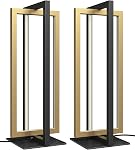 EDISHINE LED Table Lamp, 3 Color Temperatures Bedside Lamp (3000K 4500K 6000K), MAX 750LM Touch Dimmable Nightstand Lamp for Living Room Bedroom, Angle Adjustable, Dual-Frame Rectangle, 2 Pack