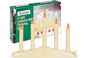 Tupkee Christmas Candolier Window Candles with Flickering LED Lights