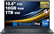 Dell 15 Business Laptop 15.6" FHD Anti-Glare Touchscreen Intel 10-core i7-1355U 16GB RAM 1TB SSD Type-C ExpressCharge Long-Lasting Battery Win11Pro
