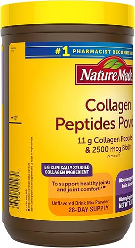 Miniatura 8 de Nature Made Polvo de péptidos de colágeno tipo 1 y 3, polvo de colágeno de apoyo para las articulaciones sin sabor, sin azúcar, apto para dieta