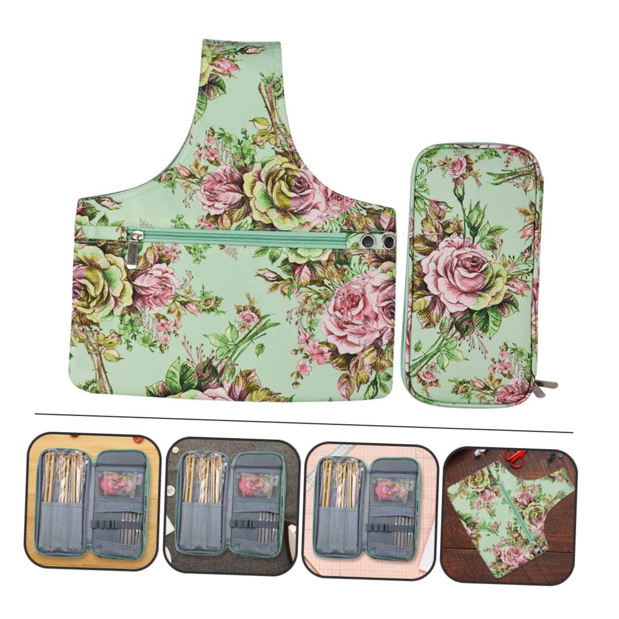 Borsa Organizer per Uncinetto Cerniera Borsa per Uncinetto Astuccio per Ferri da Maglia Utilizzabile e Riutilizzabile per Hobby e Regali