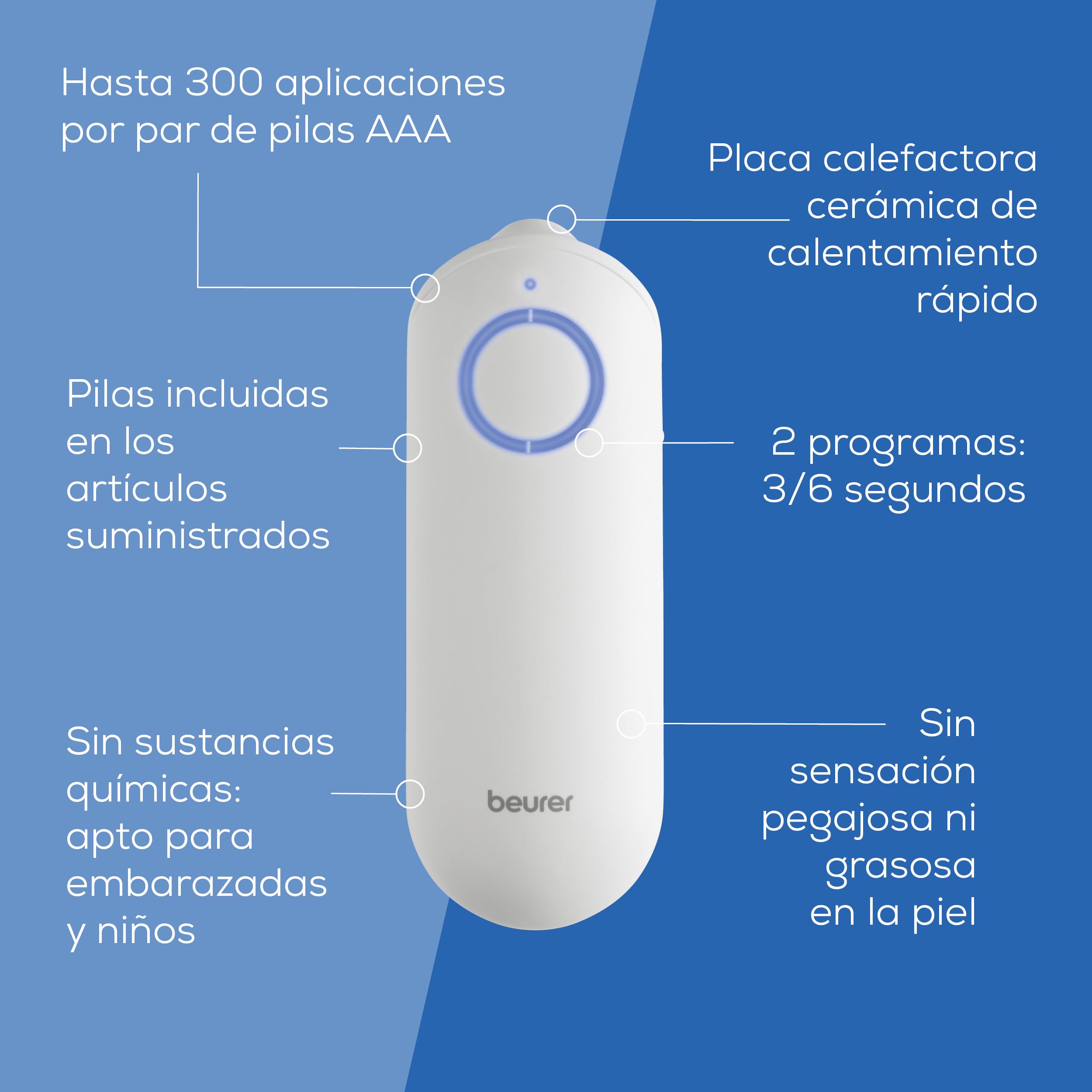 Beurer BiteX Original Dispositivo para el tratamiento de mordeduras y picaduras de insectos BR 60, bolígrafo térmico eléctrico para picaduras de mosquitos que alivia picor, ideal viaje
