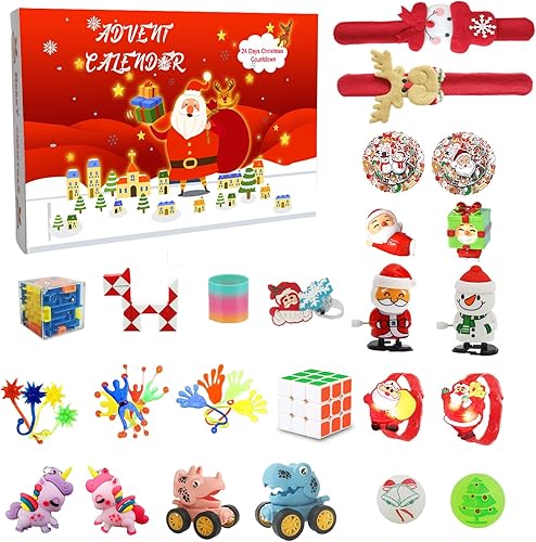 Miniatura 1 de Calendario de Adviento 2023 para niños, juego de calendario de Adviento de Navidad, 24 piezas de juguetes divertidos de figuras de Navidad,
