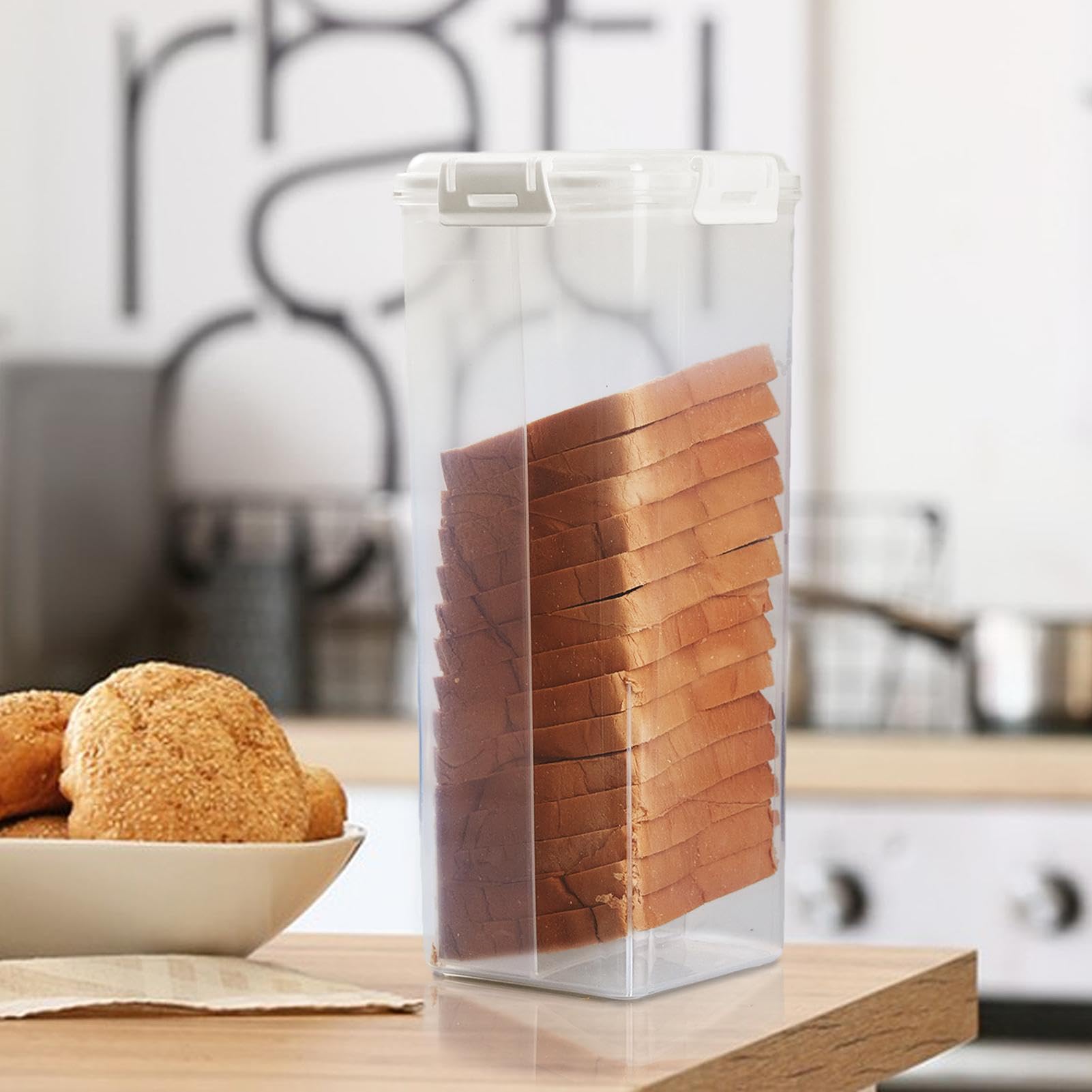 Boîte à Pain Hermétique Avec Tiroir - 14x34 Cm - Conservation Longue Durée Pour Pain, Biscuits, Pâtes... - 9