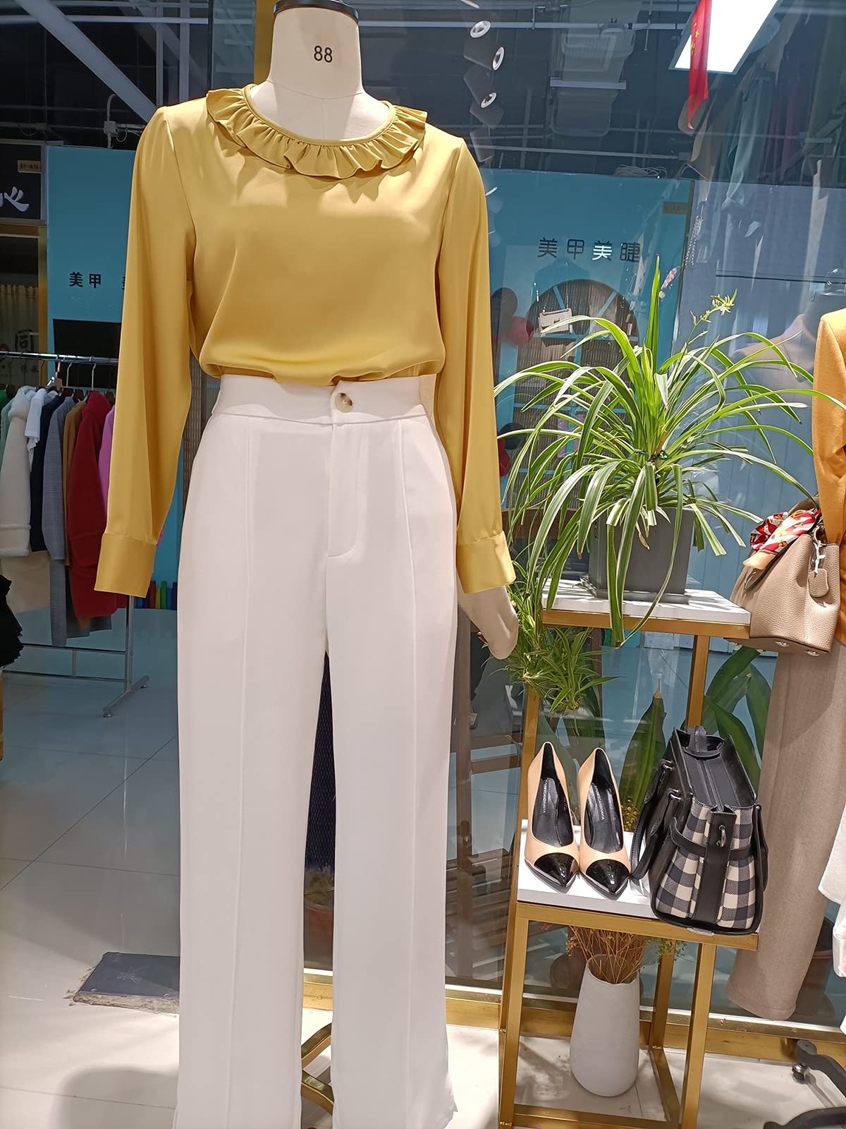 sdneNest Maniquí de costura de talla grande para mujer, forma de vestido de media escala, modelo de torso femenino para coser ropa de niñas, hermoso paisaje, blanco-X