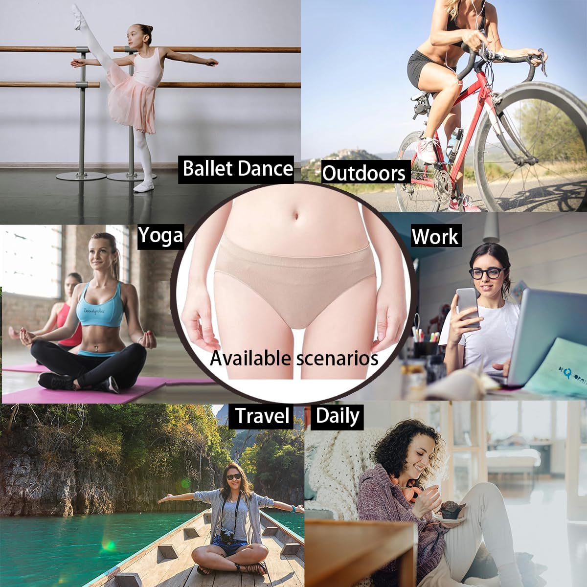 3 pcs Girls Dance Briefs Women Ballet Nude Underwears for Daily Practice, Yoga, Gym - Image 6