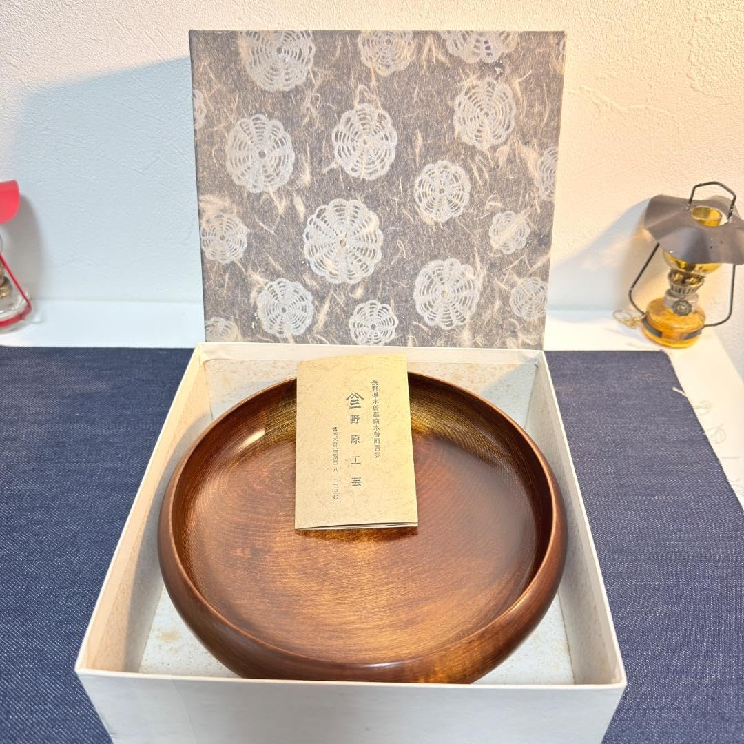Amazon.co.jp: 長野県南木曽 釜野原工芸 菓子器 木曽ろくろ細工 天然木