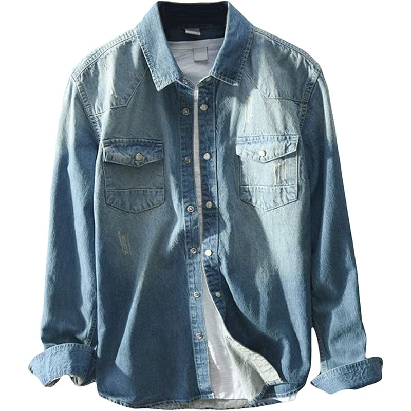 メンズ パネル ニューアートフレーム ナチュラル デニムシャツ メンズ シャツ メンズ 長袖 デニム 無地 カジュアル コットン おしゃれ シャツ 通気 轻量 日常 旅行 作業 通勤 通学 アウトドア 開襟シャツ Qs8pfboyyz Ioiofenix Com Br