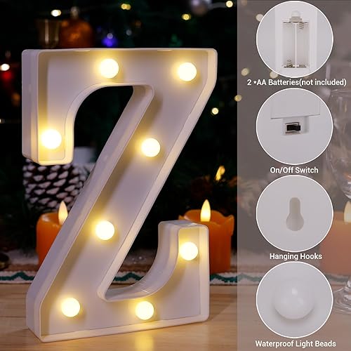Miniatura 114 de Letrero LED de marquesina, letras iluminadas del alfabeto, letras LED que funcionan con pilas, para luz nocturna, bodas, cumpleaños, fiestas, Letra E