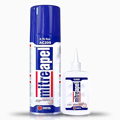 MITREAPEL - Pegamento de cianocrilato con espray adhesivo activador, pegamento para madera, plástico, metal, cuero, cerámica; para bricolaje y para