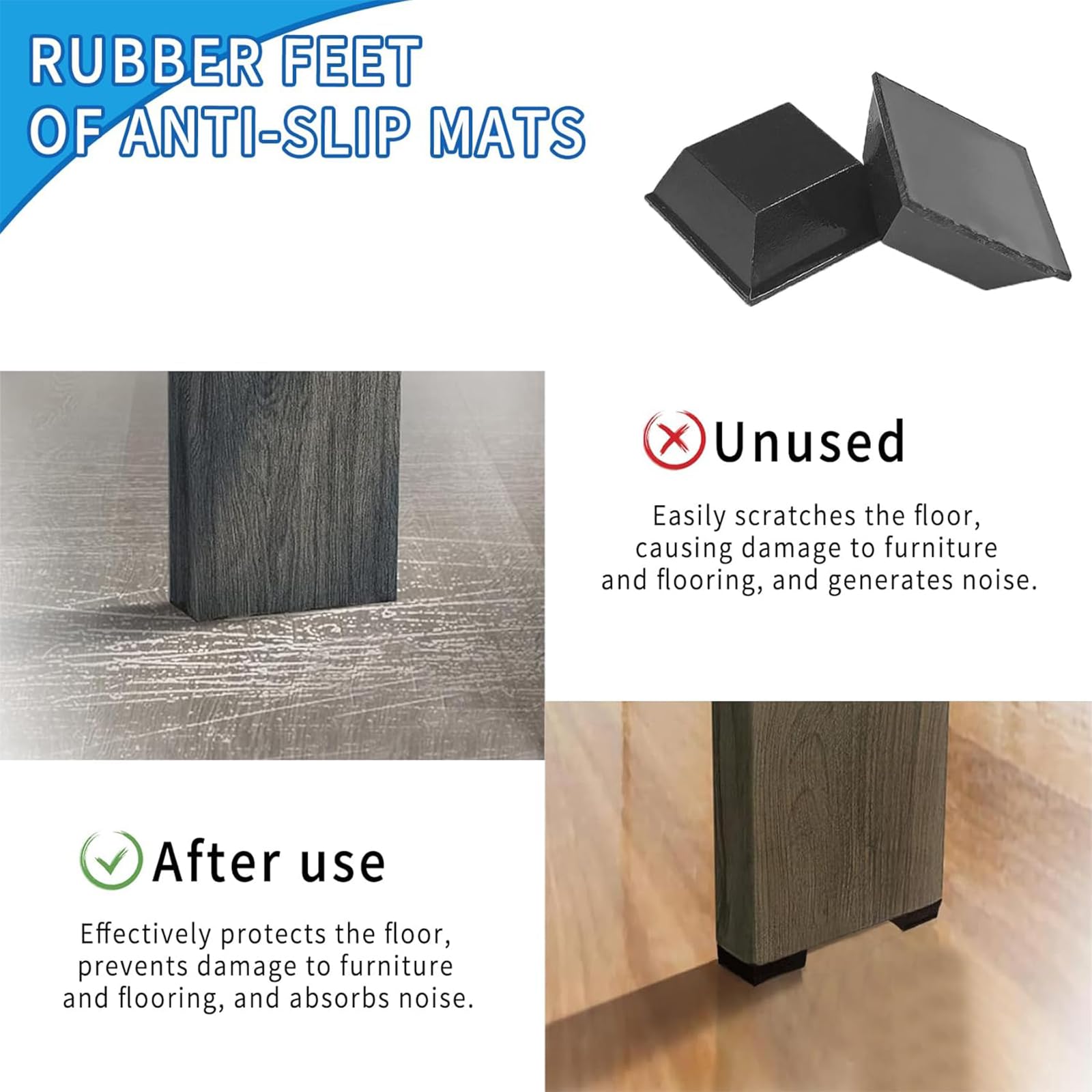 32 Pièces Pieds Autocollants en Silicone Noir, Amortisseurs Anti-Vibrations Silencieux Anti-Rayures pour Haut-Parleur/Appareils Ménagers/Meubles/Portes/Bureau