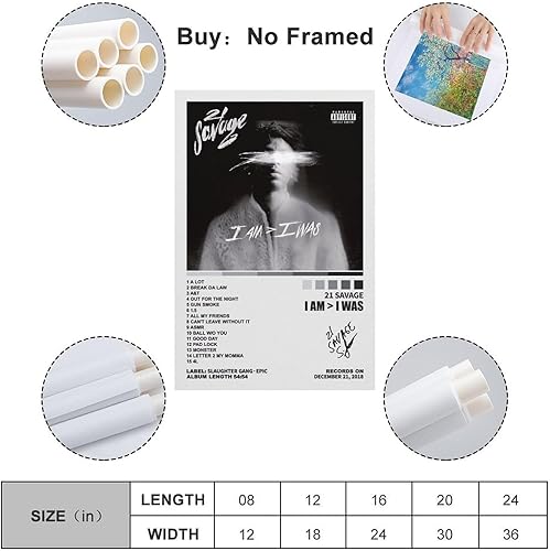 Miniatura 2 de Gaoku Póster con texto en inglés I Am I Was con texto en inglés I Am I Was, pósteres artísticos artísticos de pared y arte de pared, decoración