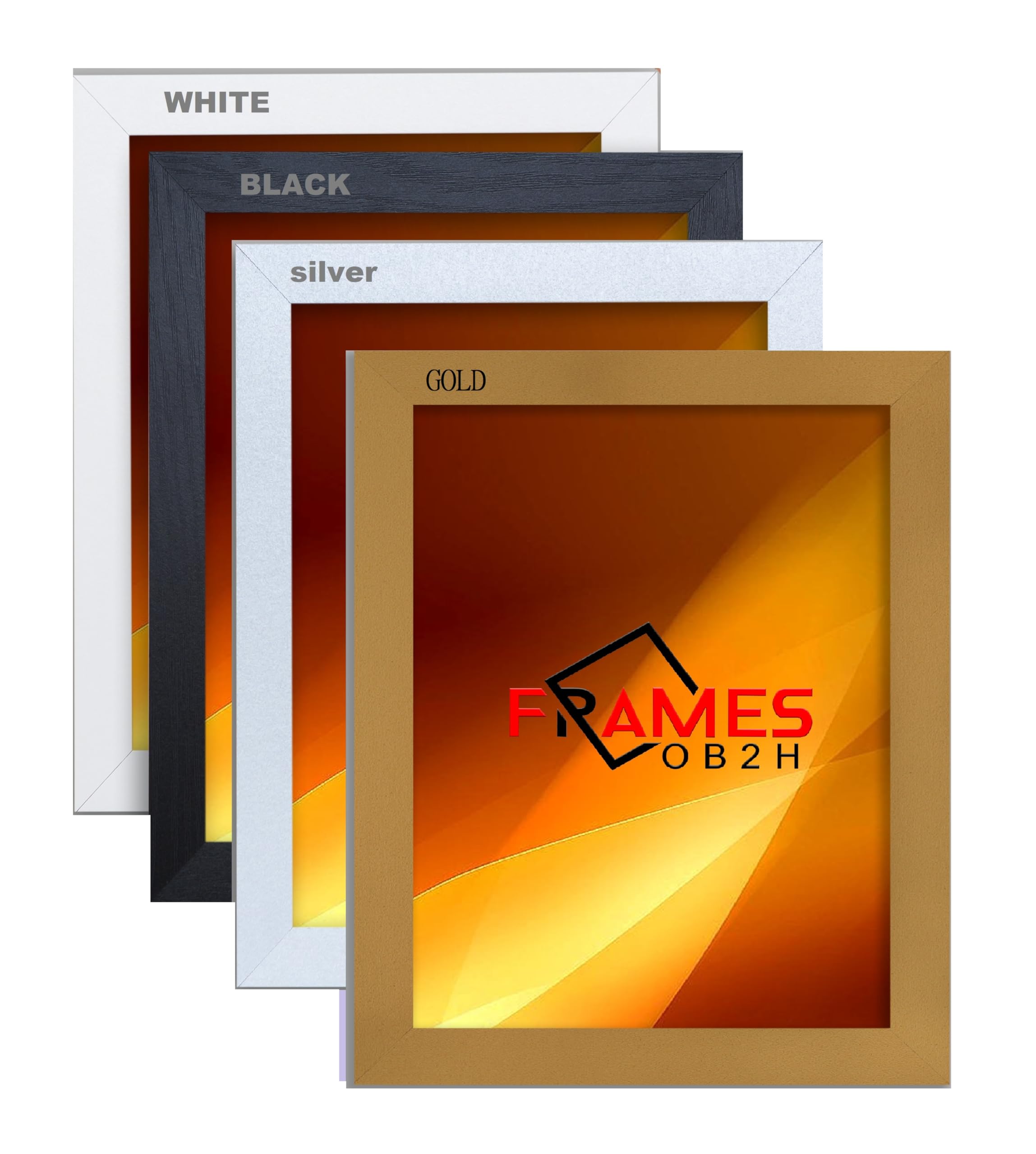 Modern Black,White, Oak, Gold Picture Frame Size 60x40cm (Oak)