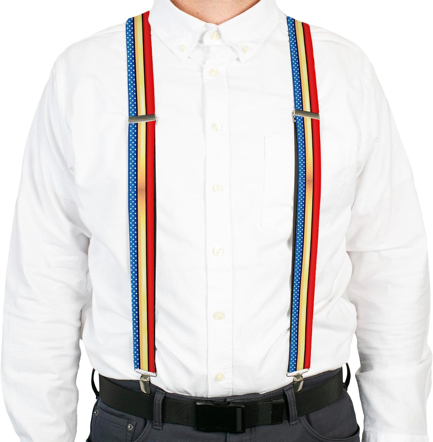 Buckle-Down Suspenders - Wonder Woman Stripe/stars Red/gold/blue/white Accessory