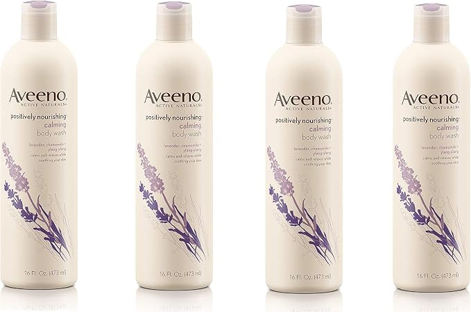 Aveeno Positively Nourishing Moisturizing Calming Body Wash 4-Pack 16 fl oz